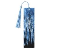 Starry Night Sky Print 5pcs Wooden Bookmarks with Tassels, Reading Page Markers Book Marks, Gifts for Men Women