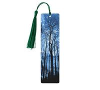 Starry Night Sky Print 5pcs Wooden Bookmarks with Tassels, Reading Page Markers Book Marks, Gifts for Men Women