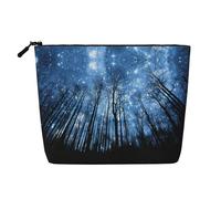 Starry Night Sky Print Makeup Bag Travel Toiletry Bag,Travel Makeup Bag,Portable Women Makeup Organizer Case