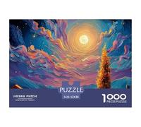 Starry Night Sky Roses Growing 1000 Pieces Eco-friendly Paper Sturdy Cardboard Jigsaw Puzzle Set Sunset Impossible Hard Difficult Unique Challenge Puzzles For Adults And Kids 52x38cm/1000pcs