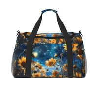 Starry Night Sky Travel Duffle Bag Sunflower Gym Overnight Weekender Bag for Men Women Lightweight Carry On Luggage for Workout Holiday