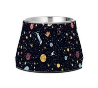 Starry Night Star Sun Moon Bowl for Dogs Elevated Stainless Steel Pets Water Bowl for Slow Feed Dogs Slow Down Eating
