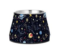 Starry Night Star Sun Moon Dogs Food Bowl Elevated Stainless Steel Cats Food Bowl for Slow Feed Dogs Whisker Fatigue