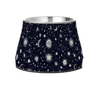 Starry Night Star Sun Moon Feed Dog Bowl Non Slip Stainless Steel Metal Pets Bowls for Small Dogs Slow Down Eating