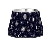 Starry Night Star Sun Moon Pets Food Bowl Enhanced Stainless Steel Pets Bowl Stand for Slow Feed Dogs Whisker Fatigue
