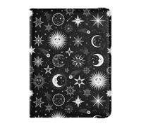 Starry Night Stars Sun Moon Leather Passport Holder for Travel Anti Theft Passport Case for Men Trip Document