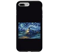 Starry Night Style Steam Train Under Swirling Night Sky Art Case for iPhone 7 Plus/8 Plus