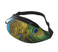 Starry Night The Mountains Fanny Pack for Women Men Fashion Waist Pack Adjustable Belt Bag for Workout Running Travelling Casual Waist Bag, Peacocks Feather, One Size