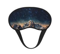 Starry Night The Mountains Sleep Mask for Side Sleeper, Blackout Sleep Eye Mask Comfortable Blindfold Eyeshade Soft Breathable Sleeping Mask with Elastic Strap Silk Eye Covers for Travel