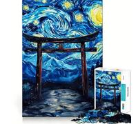 Starry Night Torii Gateway 1000 Piece Jigsaw Puzzles for Teenagers Logic Ability Toy Calm Pastime Accurate Cut 50x75cm
