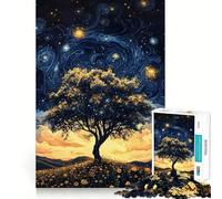 Starry Night Tree 1000 Piece Jigsaw Puzzle for Adults Brain Challenge Toy Group Play Clear Cut Lovely Present 38x26cm