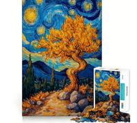 Starry Night Tree 1000 Piece Jigsaw Puzzles for Adults Teenagers Thought Toy Leisure Time Accurate Edge Wall Art Decor 38x26cm