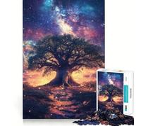 Starry Night Tree Adults Puzzles 1000 Piece Jigsaws Mind Exercise Toy Relaxed Mind Design Assembly Santa Wish Gift 38x26cm