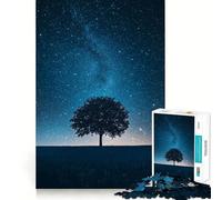 Starry Night Tree Hard Jigsaw Puzzle for Adults 1000 Pieces Recall Upgrade Gentle Relax Clear Cut Unique Gift 38x26cm