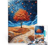 Starry Night Tree1000 Piece teenager Puzzles Challenging To Complete But Fun And Humorous Enhance love between couples 38x26cm
