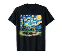 Starry Night Turtle Painting Cute Sky Design T-Shirt