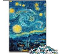 Starry Night Van Gogh Adult Jigsaws 1000 Piece, Learning Educational Toys Family Games Suitable for Desktop Decoration (size 50x75cm)
