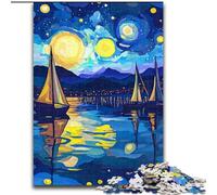 Starry Night Van Gogh JigsawPuzzle 1000 Pieces for Adults, Brain Intelligence Challenge Addictive Toys Birthday Gifts for Age 14+ (26x38cm)