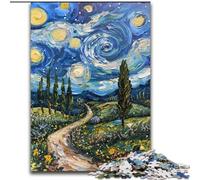 Starry Night Van Gogh Jigsaws 1000 Pieces for Adults, for And 14 Years And over Brainteaser Family Games Christmas Birthday Gifts (50x75cm)