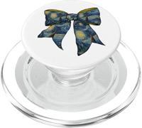 Starry Night Van Gogh Painting Girl Coquette Bow PopSockets PopGrip for MagSafe