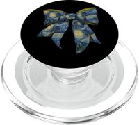 Starry Night Van Gogh Painting Girl Coquette Bow PopSockets PopGrip for MagSafe