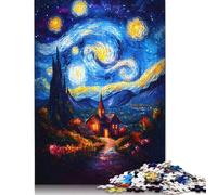 Starry Night Village 1000 Piece Jigsaw Puzzle for Adults & Age 18 Years Up - Family Activity Jigsaw Puzzles Educational Games Difficult And Challenge 1000pcs (38x26cm)
