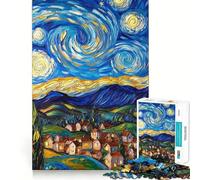 Starry Night Village 1000 Piece Jigsaw Puzzle for Adults Think Smart Toy Indoor Fun Smooth Cut Santa Wish Pick 50x75cm