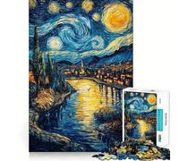 Starry Night Village Jigsaw Puzzles 1000 Pieces for Teenagers Mind Skill Toy Casual Fun Design Assembly Stylish Gift 50x75cm