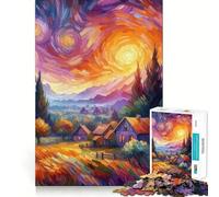 Starry Night Village V Jigsaw 1000 Pieces for Teenagers Mind Exercise Toy Relaxing Fun Design Assembly Perfect Present 50x75cm