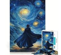Starry Night Wanderer 1000 Pieces Jigsaw Puzzles for Teenagers Recall Upgrade Relaxing Fun Clear Cut Seasonal Gift 38x26cm