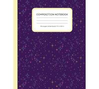Starry Night Wide Ruled Composition Notebook - 120 Pages (7.5 x 9.25 in): Purple Galaxy with Sparkling Stars - Cute Cosmic Notebook for School, Journaling & Creative Writing