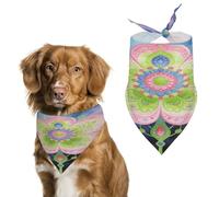 Starry Night with Gorgeous Flowers Pet Scarfs Funny Adjustable Cat Scarves Washable Decorative Pet Triangle Bibs Bandanas for Medium Dog Pets for Pet Daily Wear Parties Modeling