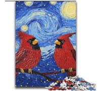Starry Night with Red Bird 2000 Piece Jigsaw Puzzles for Adults, Challenging Game Gifts for Is Ideal As A Gift for The Whole Family (70x100cm)
