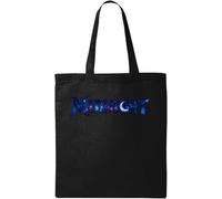 Starry Night Word Art Design Natural Cotton Tote Bag Black