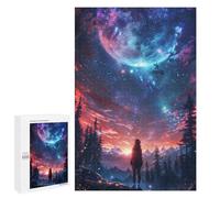 Starry Nights Embrace - Displayable Picture Puzzle, 1000 PCS, Mindful Gift for Adults - for Relaxation at Home