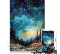 Starry Nightsky Watercolor 1000 Pieces Jigsaw Puzzles for Adults Thought Toy Calming Play Precise Edge Heartfelt Gift 38x52cm