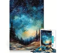 Starry Nightsky Watercolor Jigsaw Puzzles for Adults 1000 Piece Enhance Recall Leisure Time Exact Edge Festival Gift 50x75cm