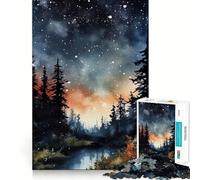 Starry Nightsky Watercolor Jigsaw Puzzles for Adults 1000 Piece Enhance Recall Leisure Time Exact Edge Festival Gift 38x26cm
