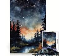 Starry Nightsky Watercolor Jigsaw Puzzles for Adults 1000 Piece Enhance Recall Leisure Time Exact Edge Festival Gift 38x26cm