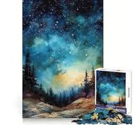 Starry Nightsky Watercolor Jigsaw Puzzles for Adults 1000 Piece Enhance Recall Leisure Time Exact Edge Festival Gift 50x75cm