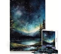 Starry Nightsky Watercolor Jigsaw Puzzles for Teenagers 1000 Piece Mind Skill Toy Simple Fun Design Assembly Memorable Gift 50x75cm