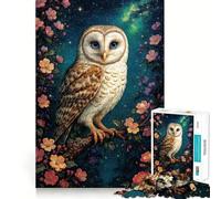 Starry Owl︰ Enchanted Forest Bloom Adults Puzzles 1000 Piece Jigsaws Mind Exercise Toy Relaxed Mind Design Assembly Santa Wish Gift 50x75cm