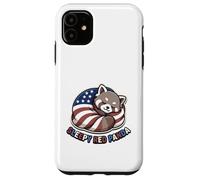 Starry Paws 4th July Patriotic Sleepy Red Panda Flag USA Case for iPhone 11