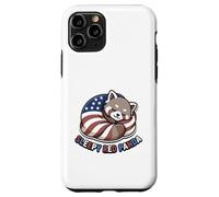 Starry Paws 4th July Patriotic Sleepy Red Panda Flag USA Case for iPhone 11 Pro