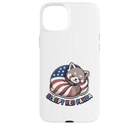 Starry Paws 4th July Patriotic Sleepy Red Panda Flag USA Case for iPhone 15 Plus
