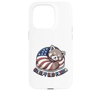 Starry Paws 4th July Patriotic Sleepy Red Panda Flag USA Case for iPhone 15 Pro