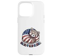 Starry Paws 4th July Patriotic Sleepy Red Panda Flag USA Case for iPhone 15 Pro Max