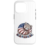 Starry Paws 4th July Patriotic Sleepy Red Panda Flag USA Case for iPhone 16 Pro