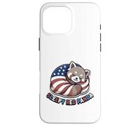 Starry Paws 4th July Patriotic Sleepy Red Panda Flag USA Case for iPhone 16 Pro Max