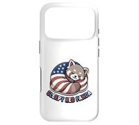 Starry Paws 4th July Patriotic Sleepy Red Panda Flag USA Case for iPhone 17 Pro